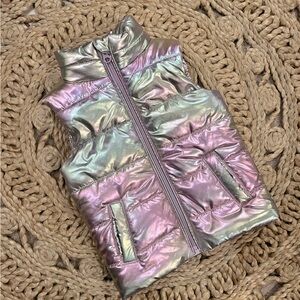 JOE FRESH Toddler Puffer Vest, metallic multi-colour 2T